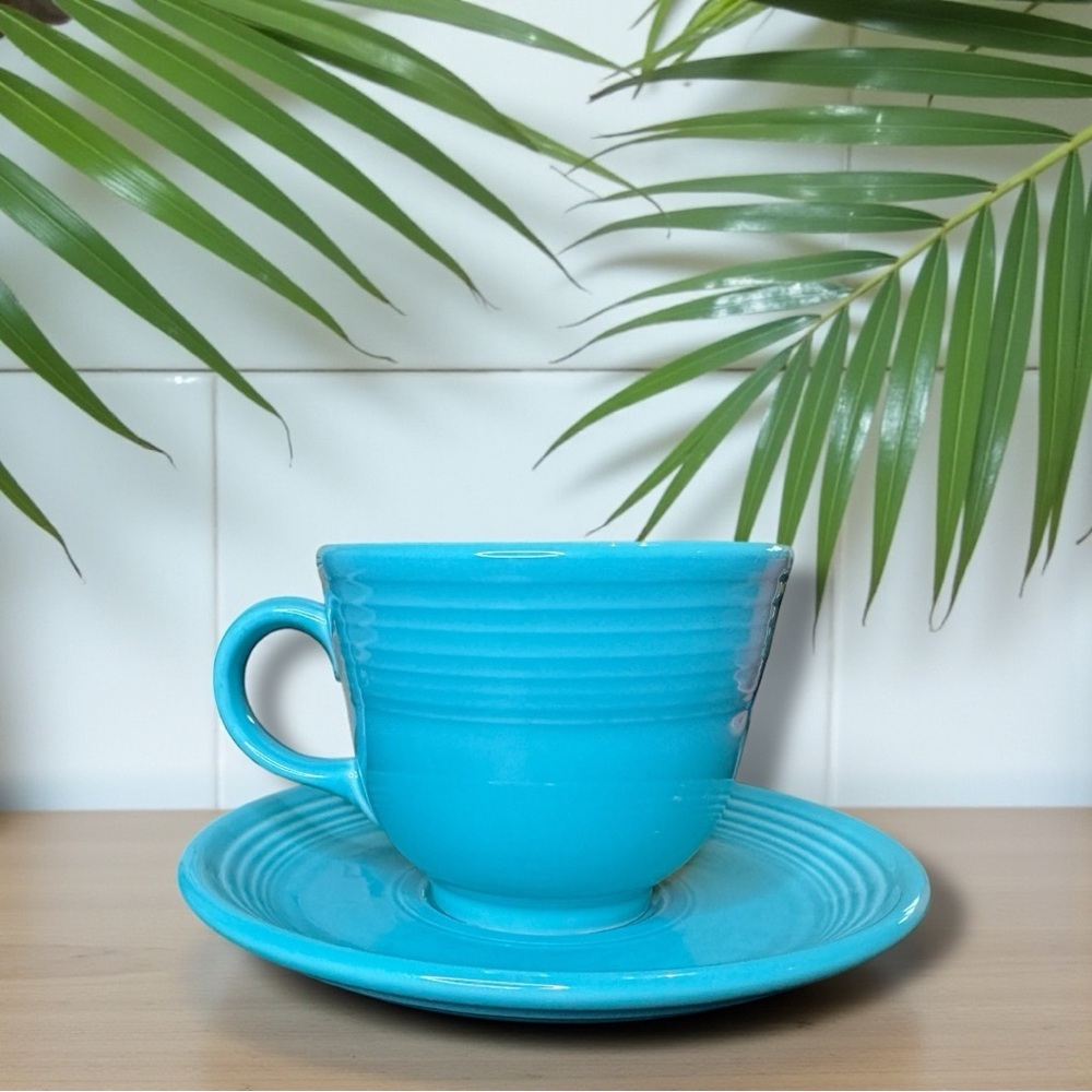 Fiesta Turquoise Cup & Saucer Set – Genuine HLC USA